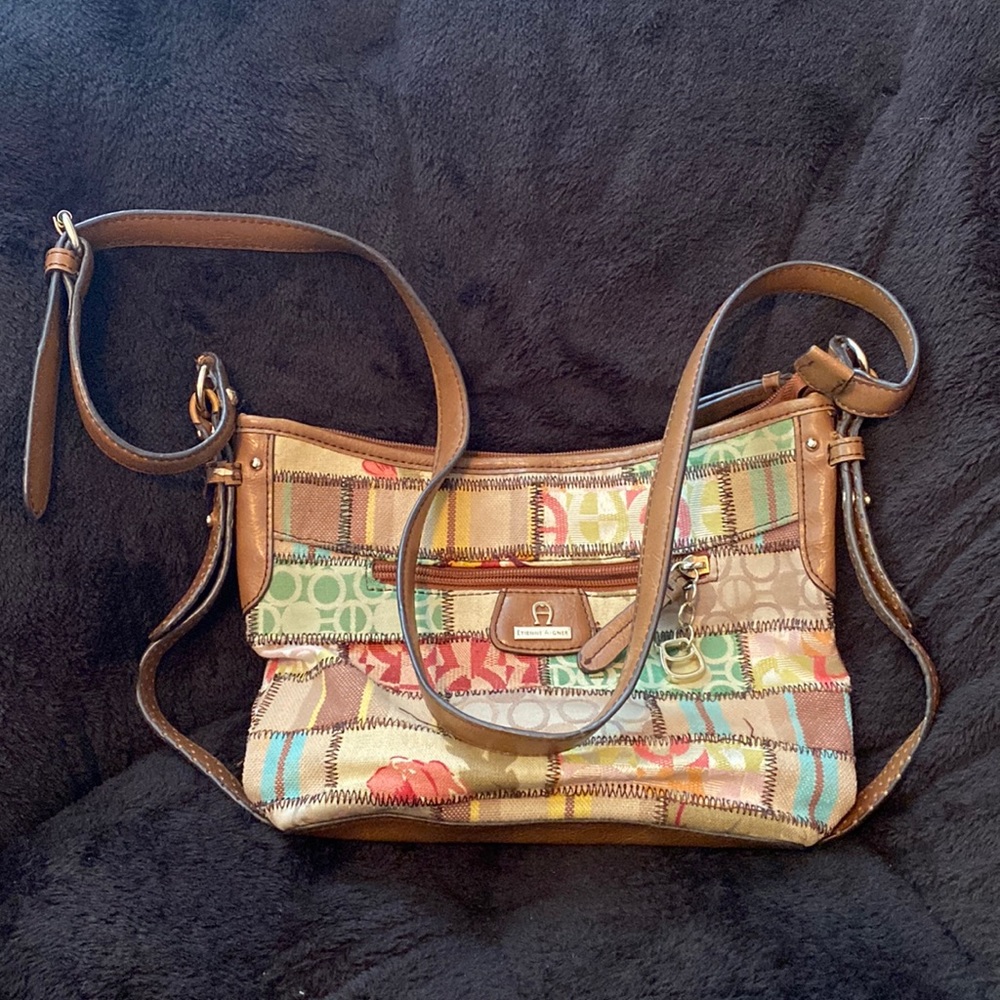 Etienne Aigner crossbody purse patchwork design